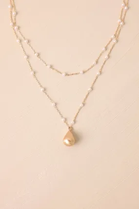 Time To Thrive Gold & Ivory Pearl Layered Necklace